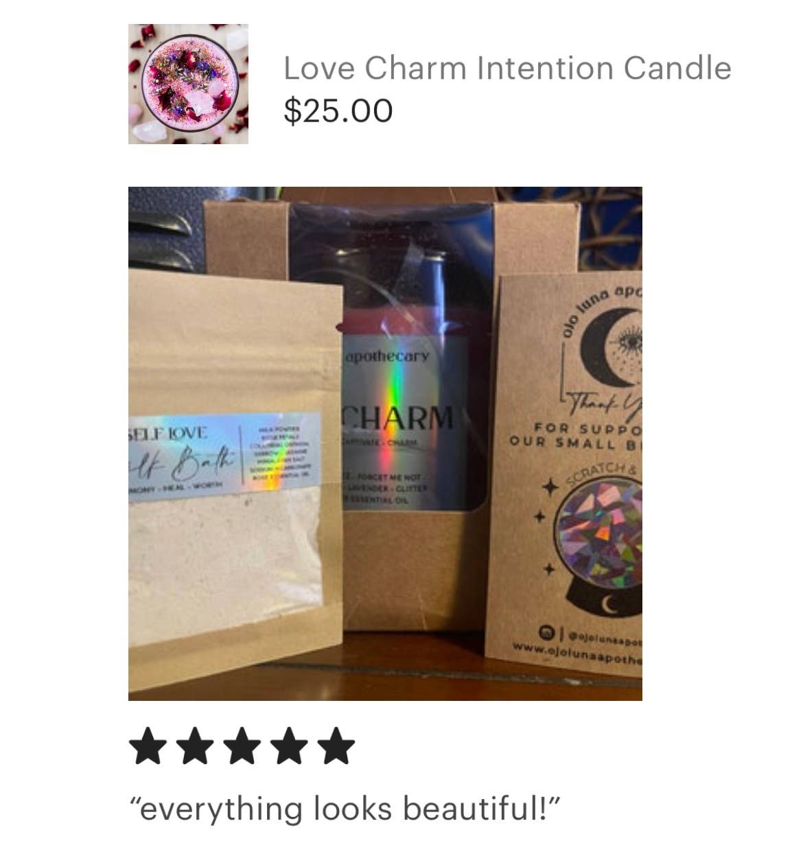 Love Charm Intention Candle: Wooden Wick
