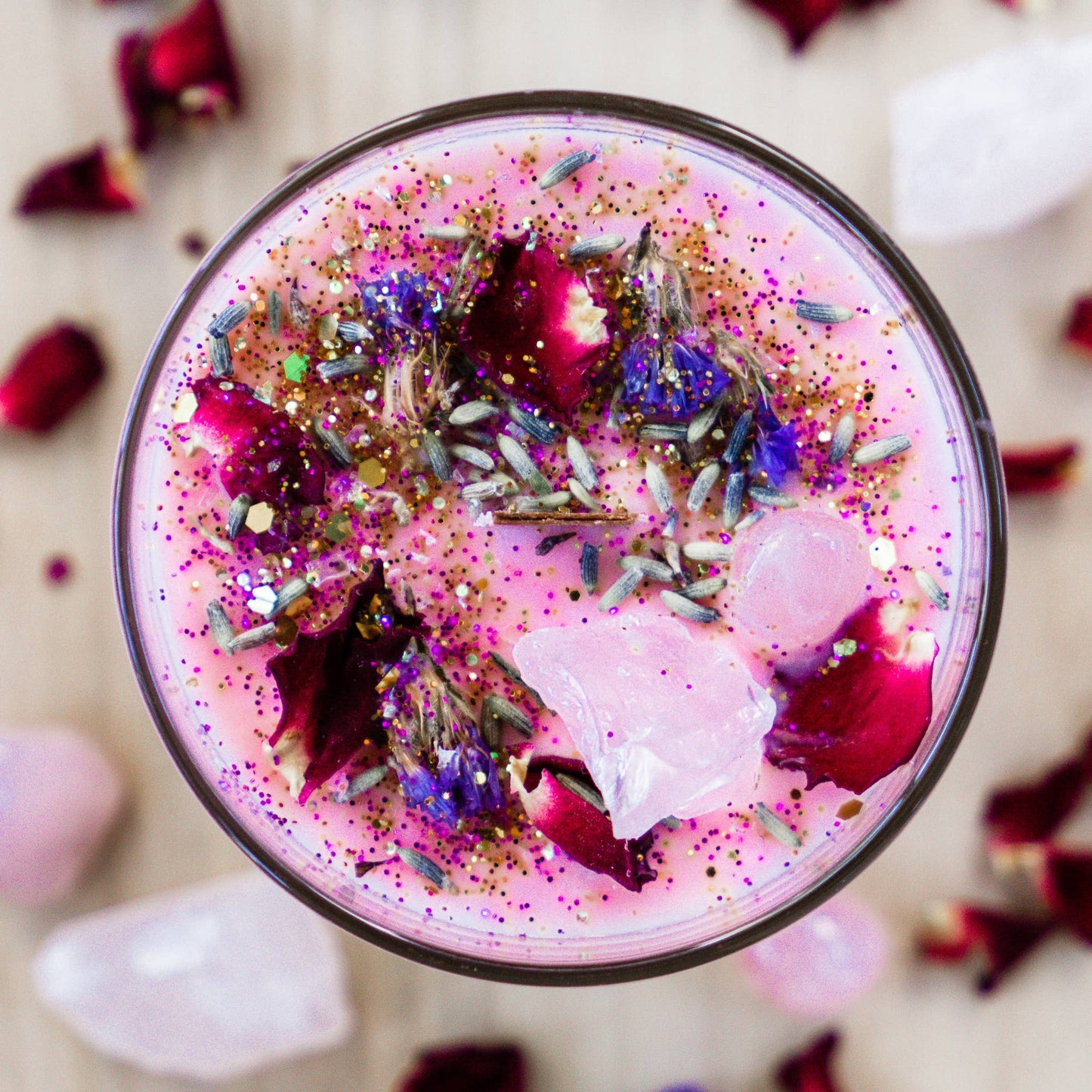 Love Charm Intention Candle: Wooden Wick