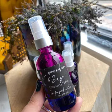 Lavender & Sage Cleansing Spray Infused With Amethyst