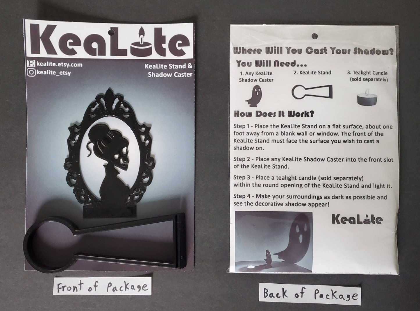 KeaLite Lady Skull Cameo Shadow Caster and KeaLite Stand