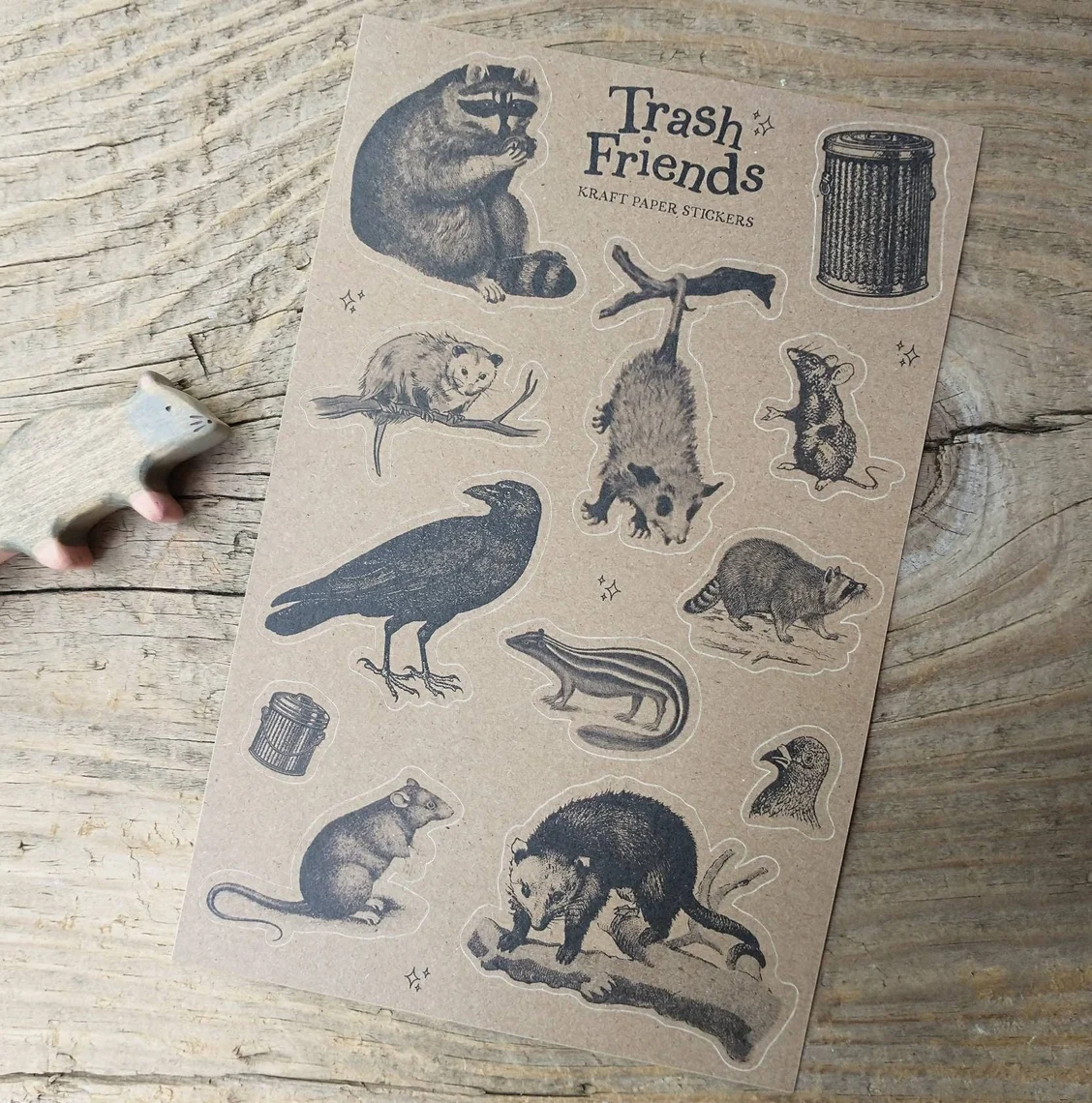 Trash Friends Vintage Sticker Sheet: With J-Hook