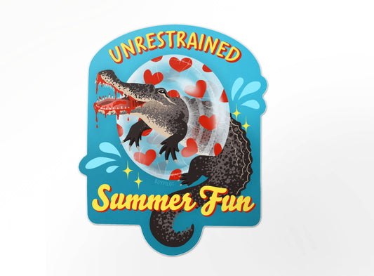 Alligator Sticker - Summer Fun Funny Vinyl Animal Sticker 3"