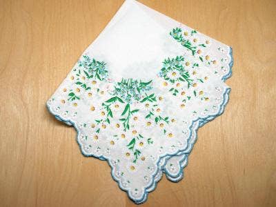 Guardian Angel Hanky Card: White/Blue