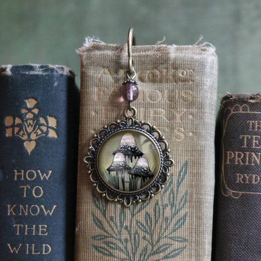 Inky Cap Mushroom Cottage Core Bronze Bookmark