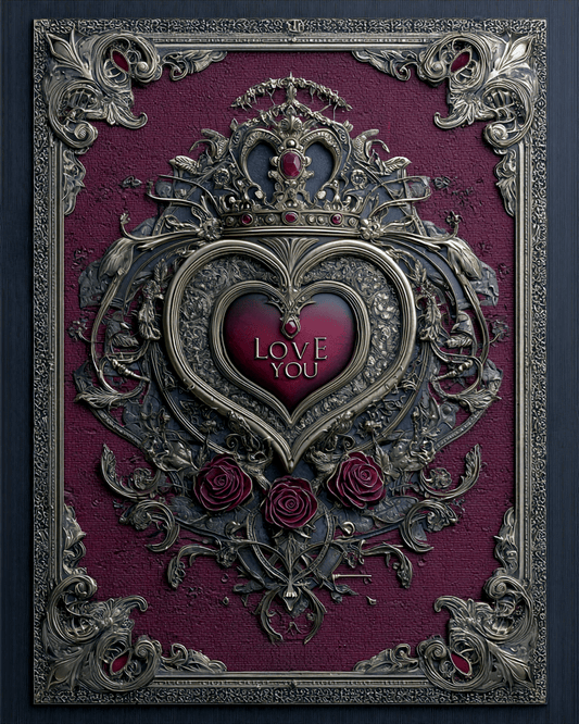 Vintage Victorian V-Day Card - Love Valentine's Day 8"x10" Artwork for 11"x14" Frame