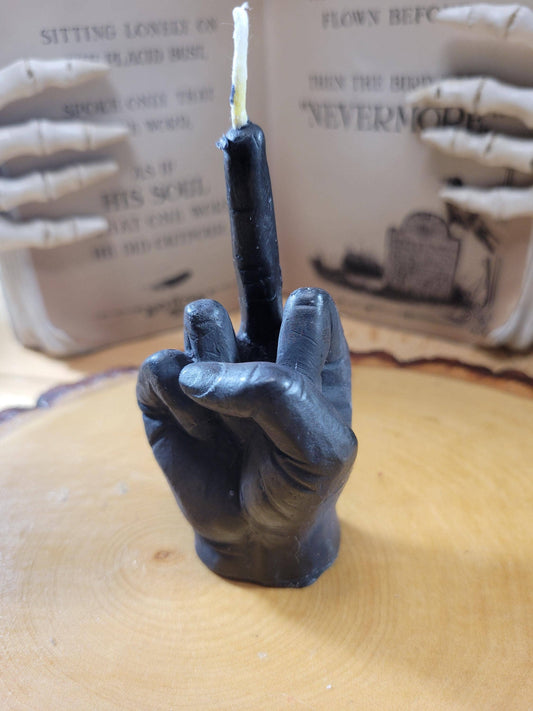 Middle Finger Candle - Unique Finger Shaped Candle for Gag Gift, Funny Home Decor, Novelty Party Candle, Bold Statement Candle: Black
