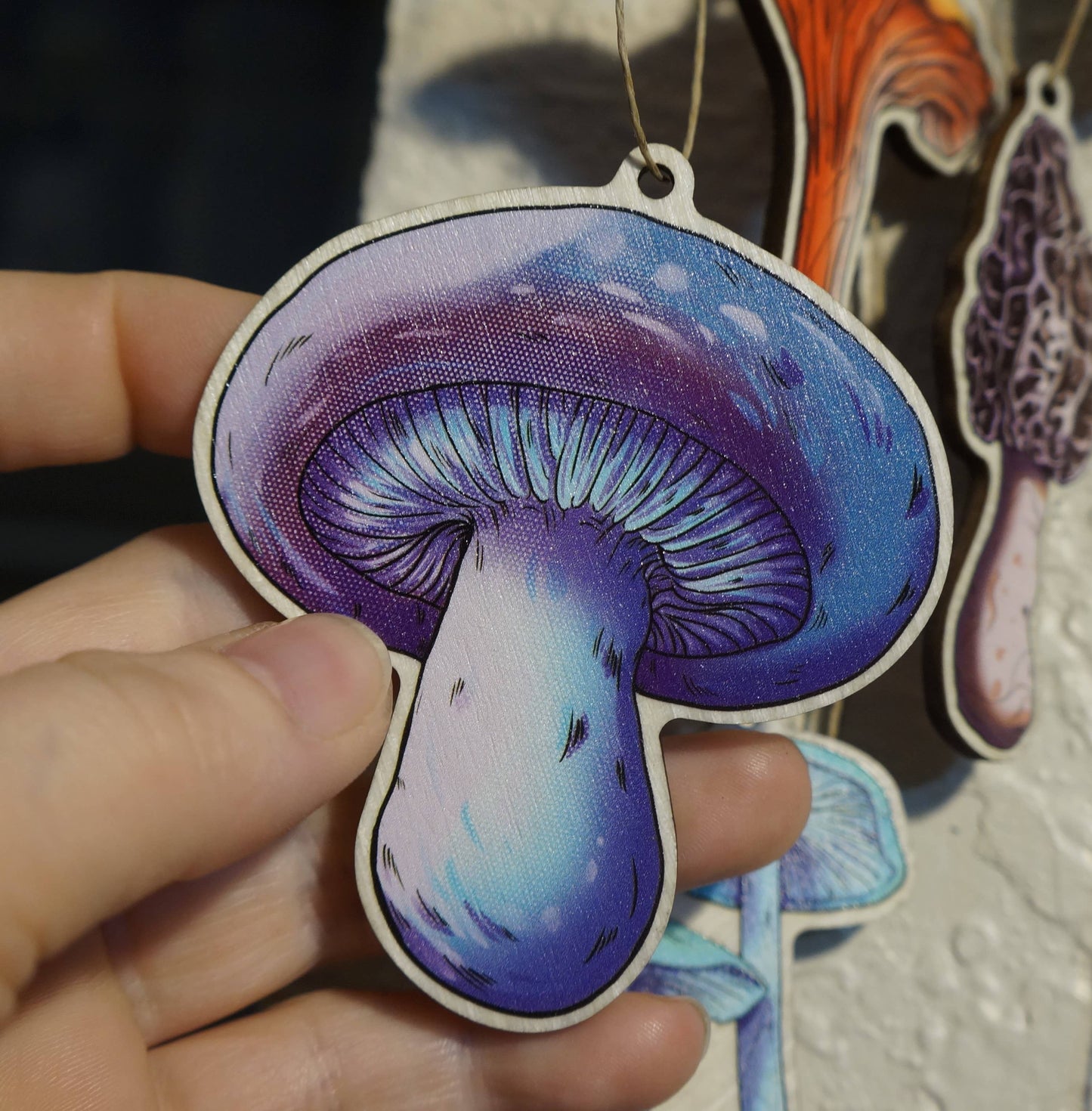 Flora wood printed ornaments