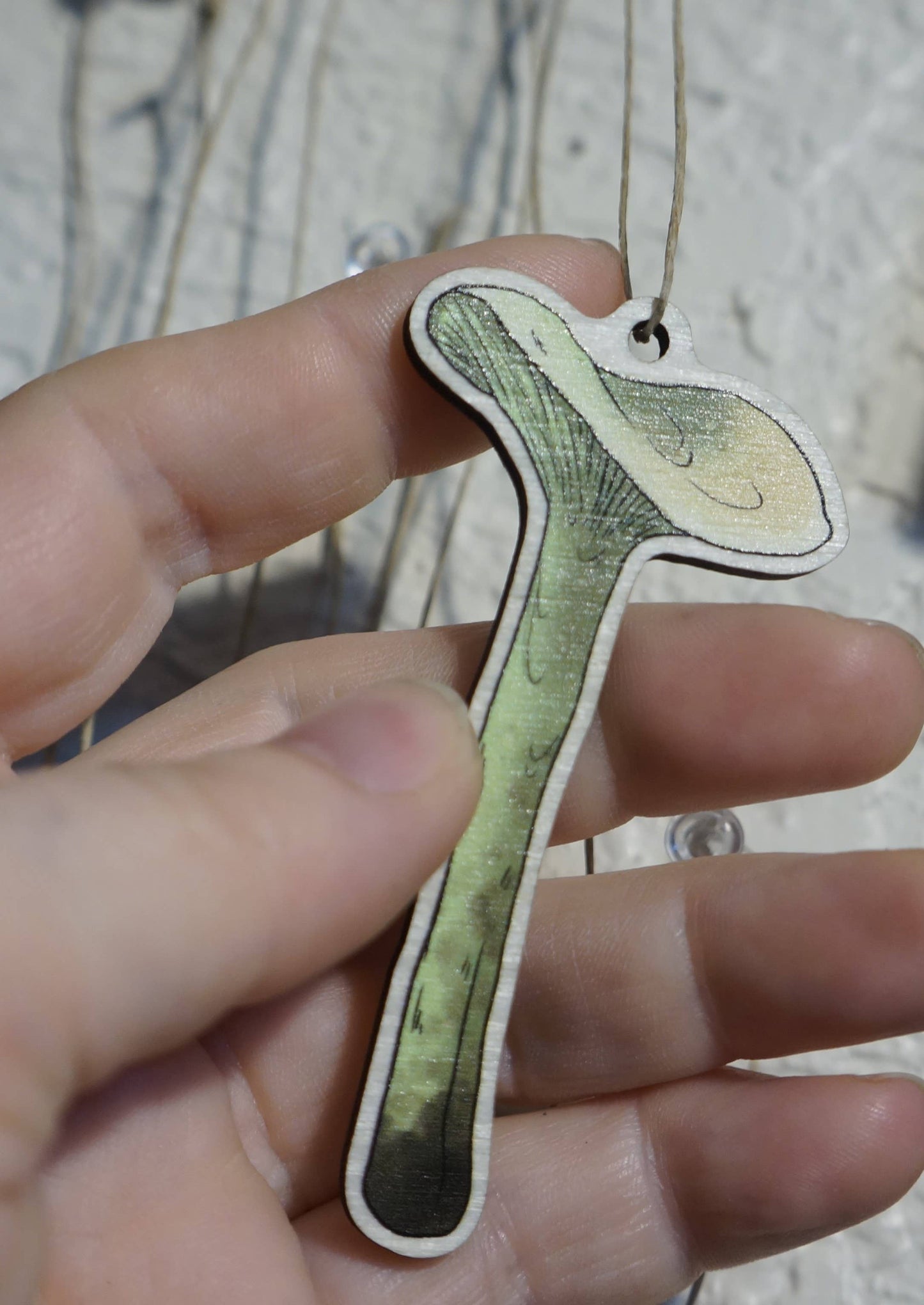 Flora wood printed ornaments