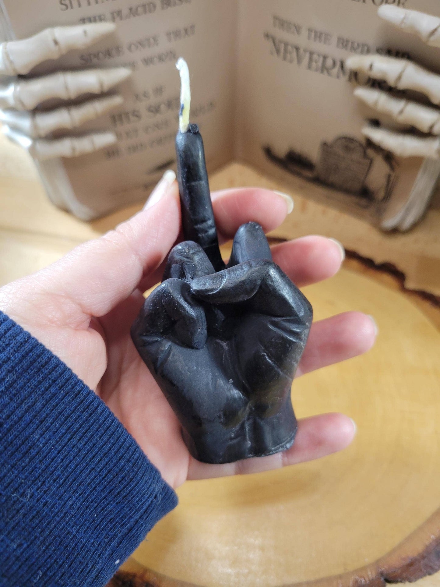 Middle Finger Candle - Unique Finger Shaped Candle for Gag Gift, Funny Home Decor, Novelty Party Candle, Bold Statement Candle: Black