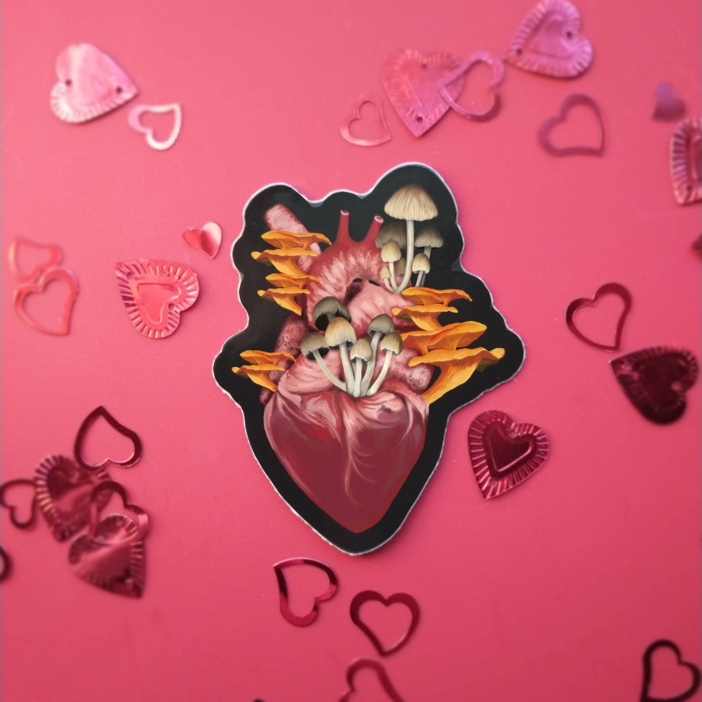 Mushroom Heart Sticker