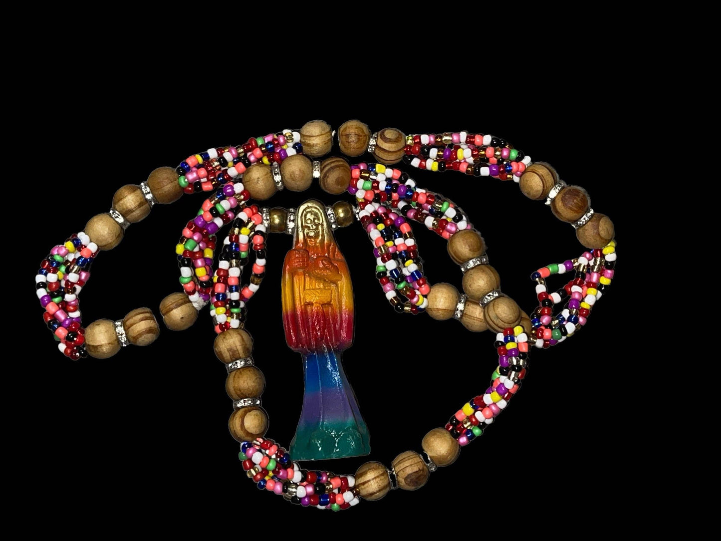 Santa Muerte Ritual Collar Handcrafted with Statue
