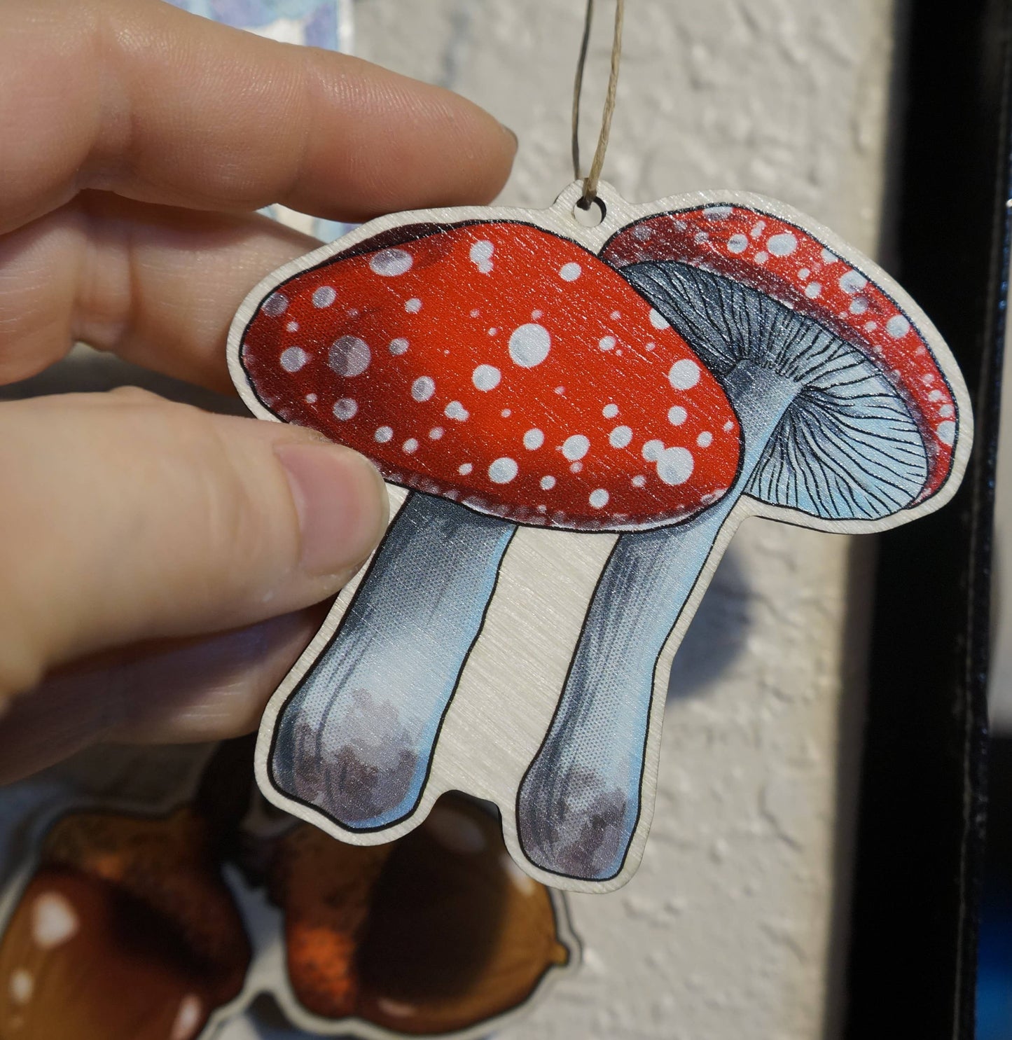 Flora wood printed ornaments