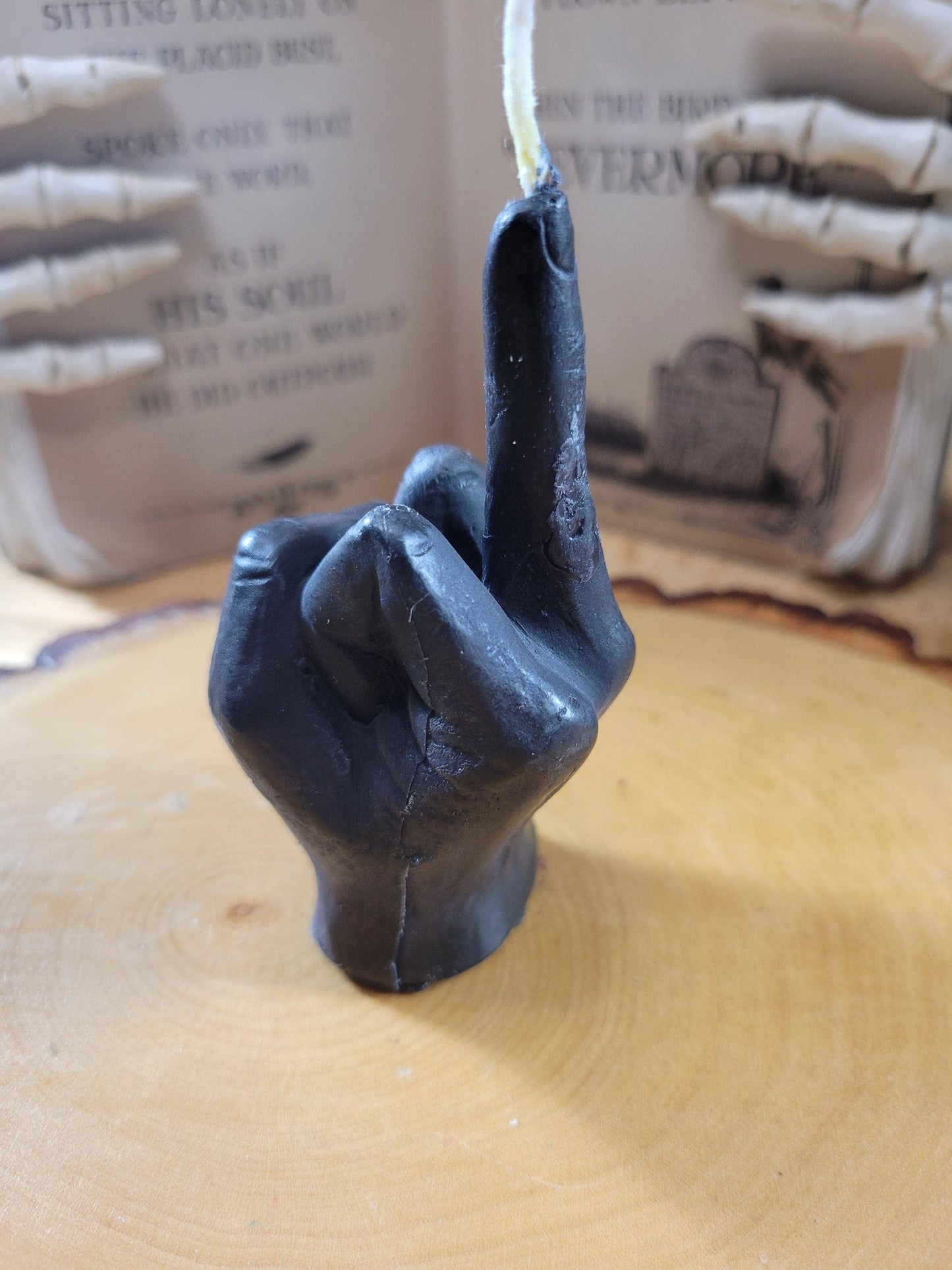 Middle Finger Candle - Unique Finger Shaped Candle for Gag Gift, Funny Home Decor, Novelty Party Candle, Bold Statement Candle: Black