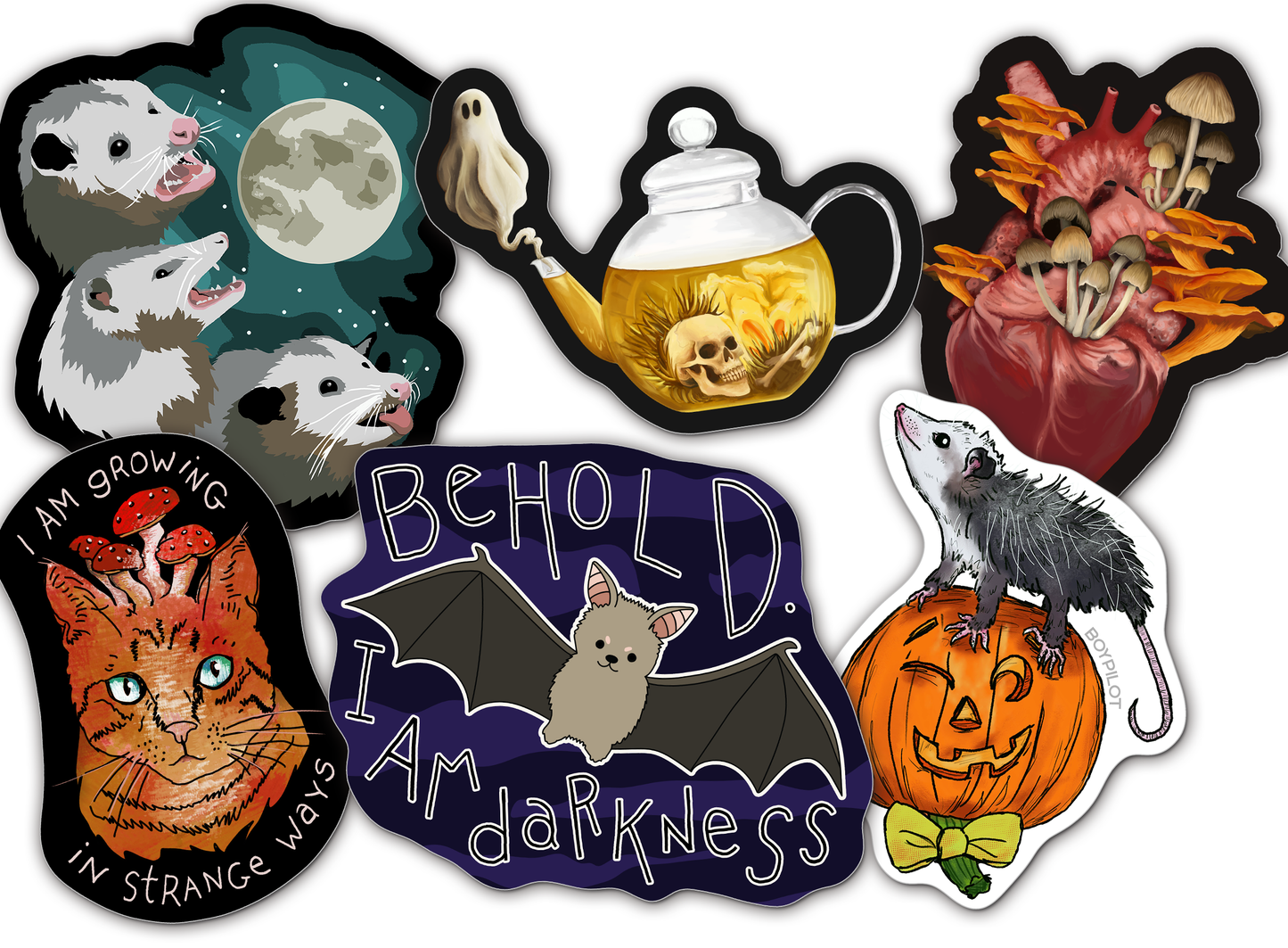 Spooky Sticker Mix - Halloween, Funny Scary Vinyl Stickers