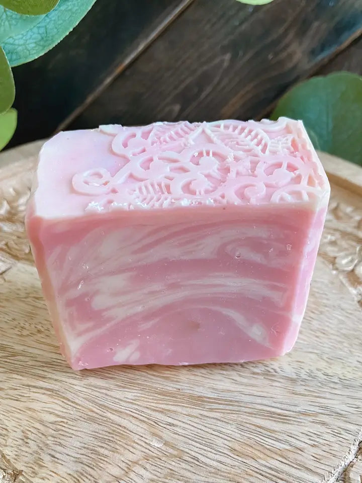 Prosecco & Raspberry Soap, Lace Top Soap, Handmade Cold