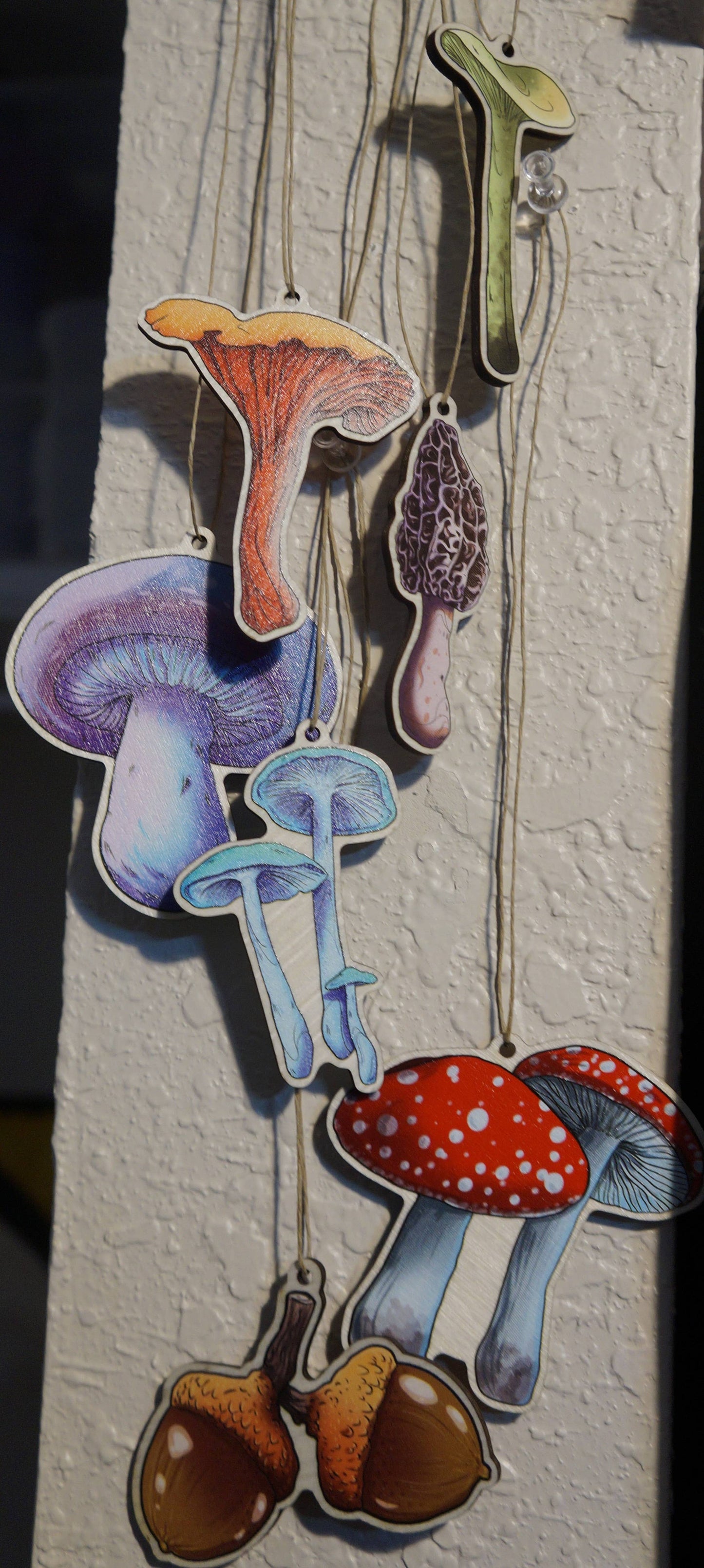 Flora wood printed ornaments