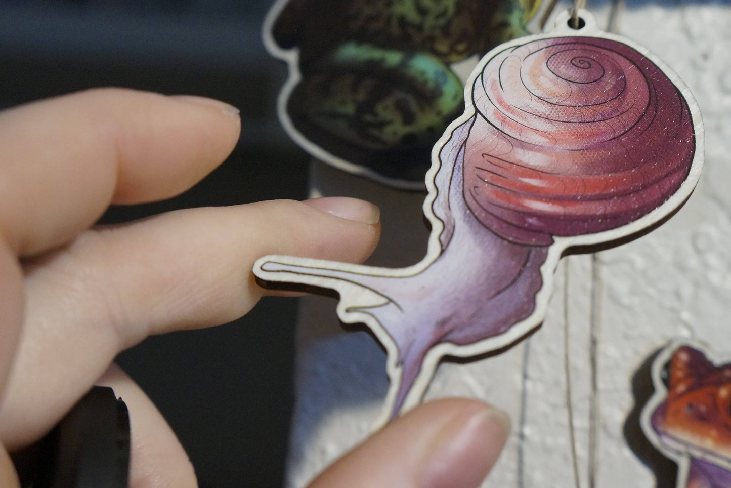 Fauna printed wooden ornaments