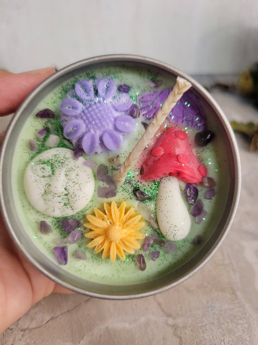 Enchanted Moon Magic Garden Candle tin jar soy Candle